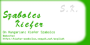 szabolcs kiefer business card